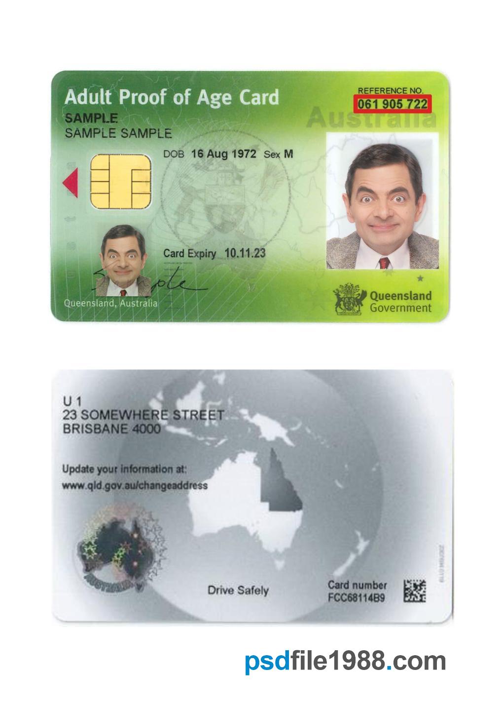 Australia Queensland Proof of Age Card